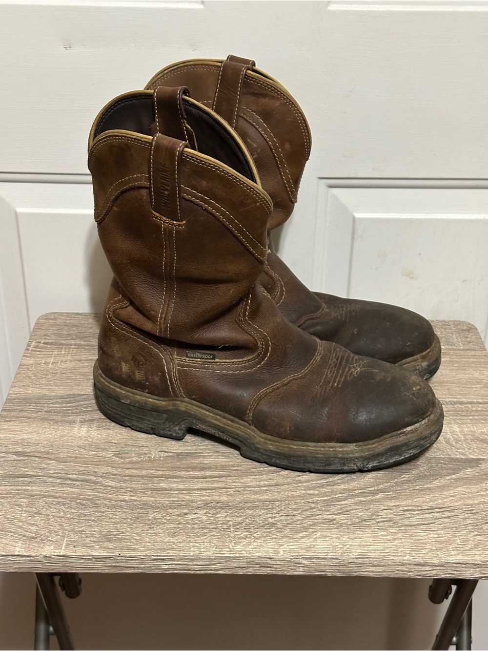 Wolverine Wellington Boots Mens 10.5 EW Brown Slip Resistant Waterproof W02288